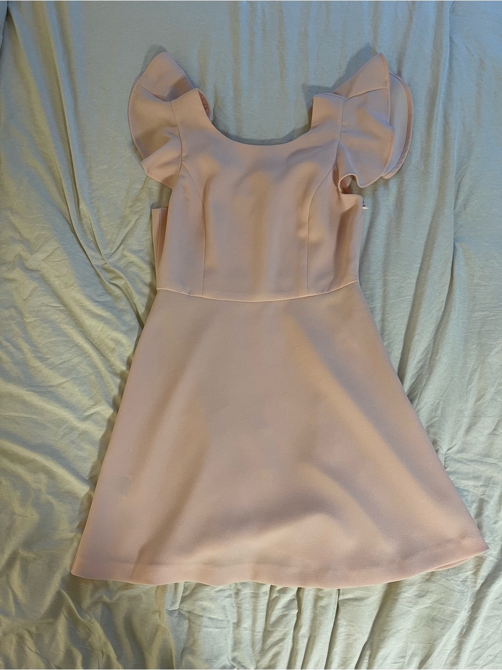 BCBGeneration Blush Pink Flutter Sleeve A-Line Dress